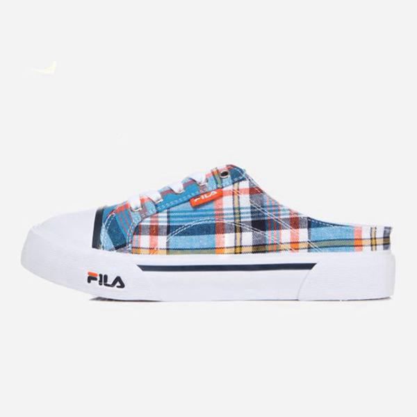 Fila Como Mule Check Men's Low Shoes - Blue,NZ 805-87903
